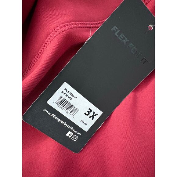 90 Degree by Reflex Interlink Squat Proof High Waist Ankle Legging Rhubarb 3X - Picture 6 of 6